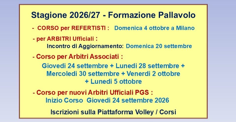 6 corsi volley